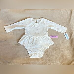 Carter's White Long Sleeve Baby Bodysuit Skirt